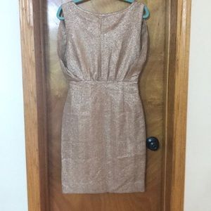 Gold bronze shimmer cocktail dress